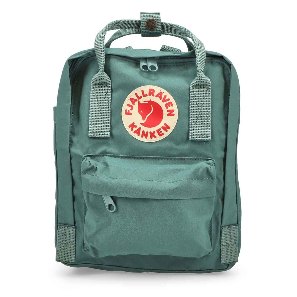 Fjallraven Kanken Mini Backpack in Teal with Red Logo